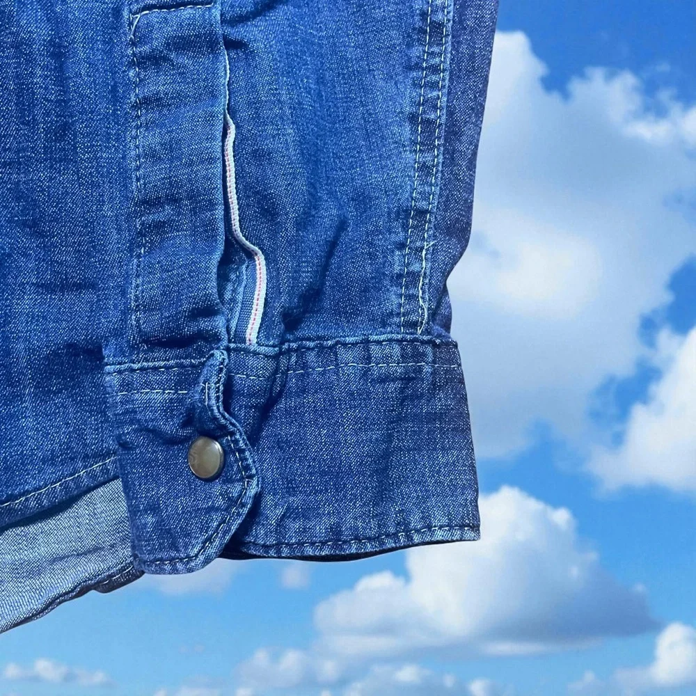 Vintage Wrangler Dark Blue Casual Button Down Shirt - Picture 5 of 7